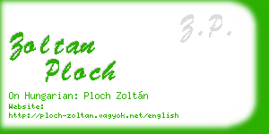 zoltan ploch business card